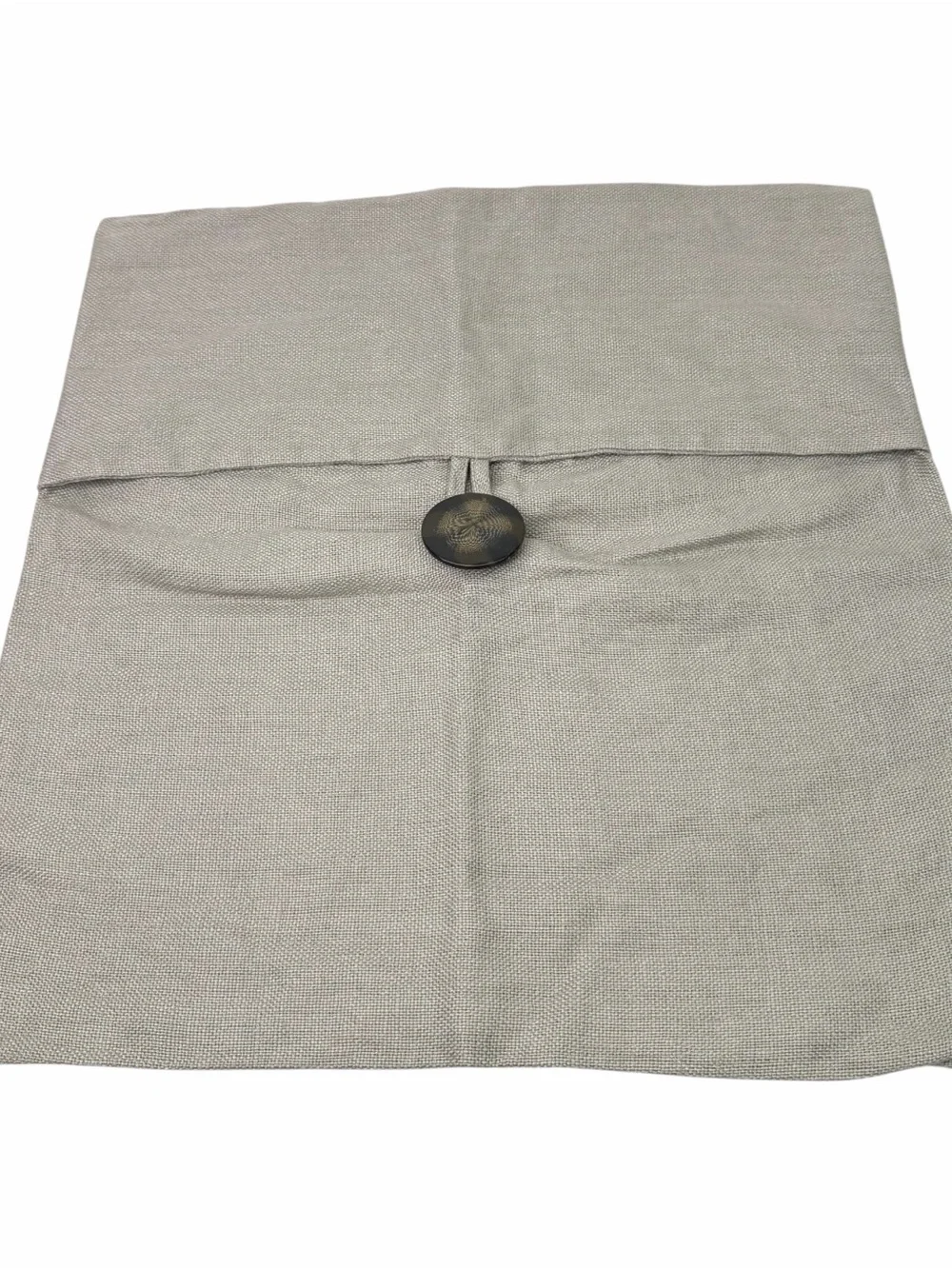 Pottery Barn Textured Linen Big Button 18x18 Gray Pillow Cover